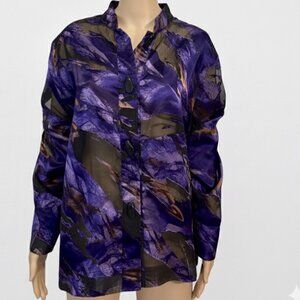 Draper's & Damon's Sheer Abstract Print Blouse  Size 2XL